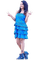 femme bleu - png gratis GIF animado
