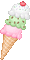 cute icecream vanilla mint chocolate chip and - GIF animado grátis Gif Animado