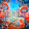 soave background animated mushrooms blue orange - Бесплатный анимированный гифка анимированный гифка