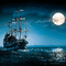 fondo barco luna mar gif dubravka4 - GIF animé gratuit GIF animé