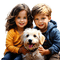 loly33 enfant chien printemps - GIF animé gratuit