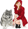 Woman with wolf. Winter. Leila - PNG gratuit GIF animé