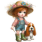 fillette et chien - GIF animate gratis