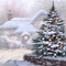fondo navidad casa arbol gif dubravka4 - Free animated GIF Animated GIF