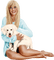 Woman with her dog. Blue. Leila - zdarma png animovaný GIF