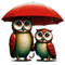 ♡§m3§♡ kawaii OWLS RAIN RED CUTE IMAGE - PNG gratuit GIF animé