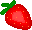 cute red strawberry pixel art - Animovaný GIF zadarmo