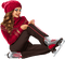 Winter. Woman with skates. Leila - gratis png animerad GIF