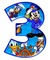 image encre numéro 3 bon anniversaire  Disney edited by me - gratis png animeret GIF