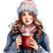 loly33 femme hiver chocolat - png gratuito GIF animata