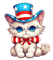 4thOfJuly-Cat-Watercolor - 無料png アニメーションGIF