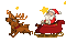 Kaz_Creations Christmas Santa Claus On Sleigh - GIF animé gratuit GIF animé