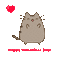 Happy Valentine's Day Pusheen Cat - GIF animé gratuit GIF animé