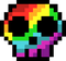 Pixel Rainbow Skull - бесплатно png анимированный гифка