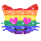 Pride cat emoji - Animovaný GIF zadarmo animovaný GIF