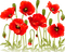 soave deco flowers poppy red green - 免费PNG 动画 GIF