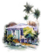 soave background transparent summer tropical exotic house beach purple green - безплатен png анимиран GIF