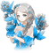 soave anime girl flowers blue brown orange - безплатен png анимиран GIF