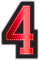 Kaz_Creations  Numbers Number 4 Red Sport - PNG gratuit GIF animé
