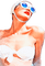 soave woman summer fashion blue white orange - ingyenes png animált GIF