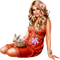 Woman with her rabbit. Easter. spring. Leila - PNG gratuit GIF animé