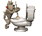 Dog plunging toilet - GIF animado gratis GIF animado