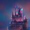 Neon Disney Castle Background - ilmainen png animoitu GIF
