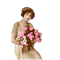 Vintage Woman With Roses - GIF animado gratis