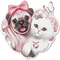 soave dog cat animals friends pink - PNG gratuit GIF animé