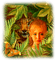 Woman.Leopard.Green.Brown - By KittyKatLuv65 - png gratuito GIF animata