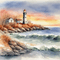 Background. Lighthouse. Autumn. Leila - GIF animé gratuit