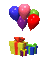 gift present balloon ballon happy birthday anniversaire geburtstag gif anime animated animation tube