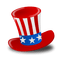 Kaz_Creations America 4th July Independance Day American Hat - PNG gratuit GIF animé