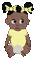Babyz Girl in Yellow Bows - GIF animé gratuit GIF animé