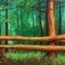 Green Forest with Log Fence - png grátis Gif Animado