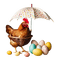 Henne mit Regenschirm - Free animated GIF