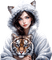 loly33 femme tigre hiver - PNG gratuit GIF animé