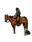 Cowboy hiver qui prie sur son cheval