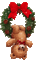 teddy hanging swinging christmas wreath gif ours peluche noel