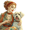 loly33 femme chien printemps - png gratis GIF animado