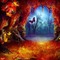 kikkapink autumn fantasy background forest - gratis png animerad GIF