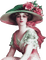 soave woman vintage hat flowers pink green - png gratuito GIF animata