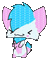 Pink n Blue Kitty - Δωρεάν κινούμενο GIF κινούμενο GIF
