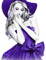 soave woman fashion black white purple hat - png gratis GIF animado