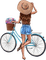 woman with bicycle bp - gratis png animeret GIF