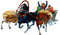 Зимняя  тройка лошадей - бесплатно png анимированный гифка