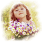 Bimba con fiori - gratis png geanimeerde GIF
