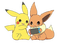 ..:::Pikachu & Eevee:::.. - nemokama png animuotas GIF