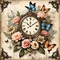 springtimes background vintage clock - besplatni png animirani GIF