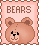 cute bears stamp pink and brown - Nemokamas animacinis gif animuotas GIF